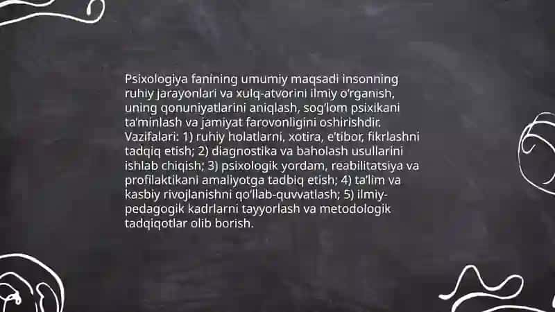 Psixologiya fanining maqsadi va vazifalari 3