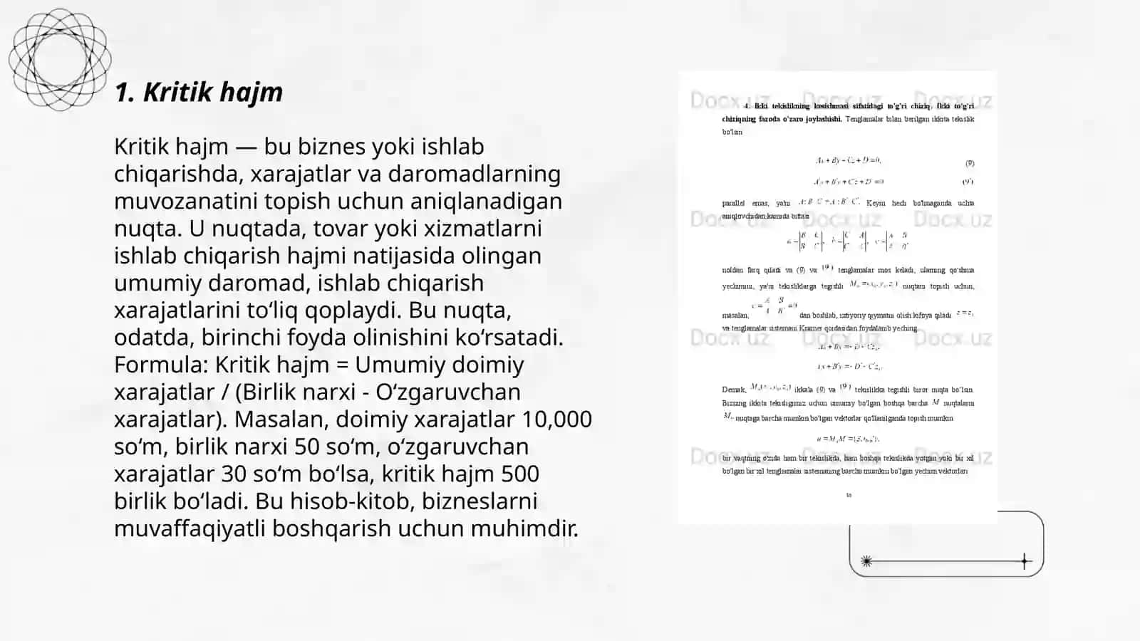 Kritik nuqta. Kritik kattaliklarni hisoblash tenglamalari 3
