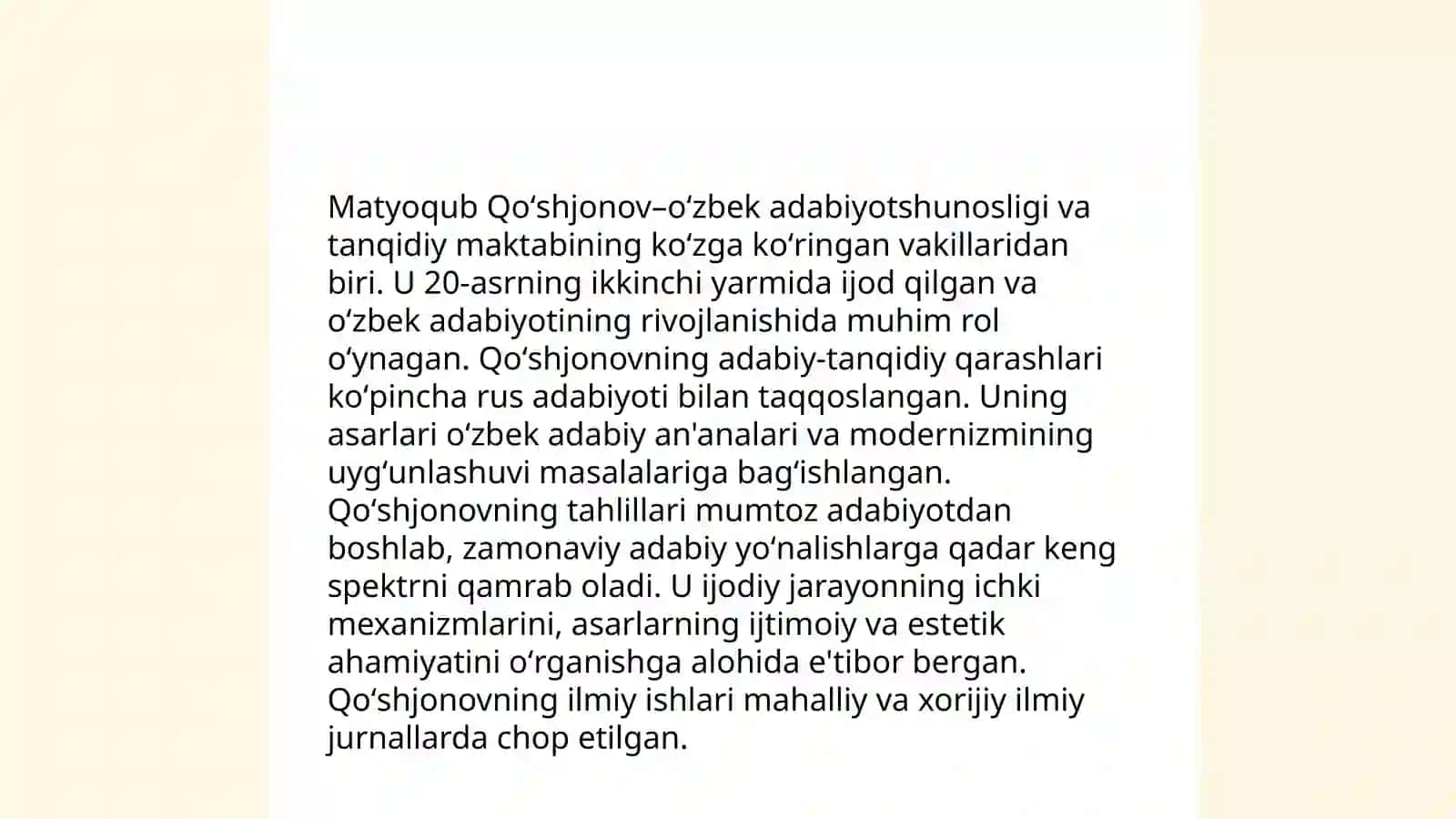 Matyoqub Qoʻshjonovning adabiy tanqidiy qarashlari 3