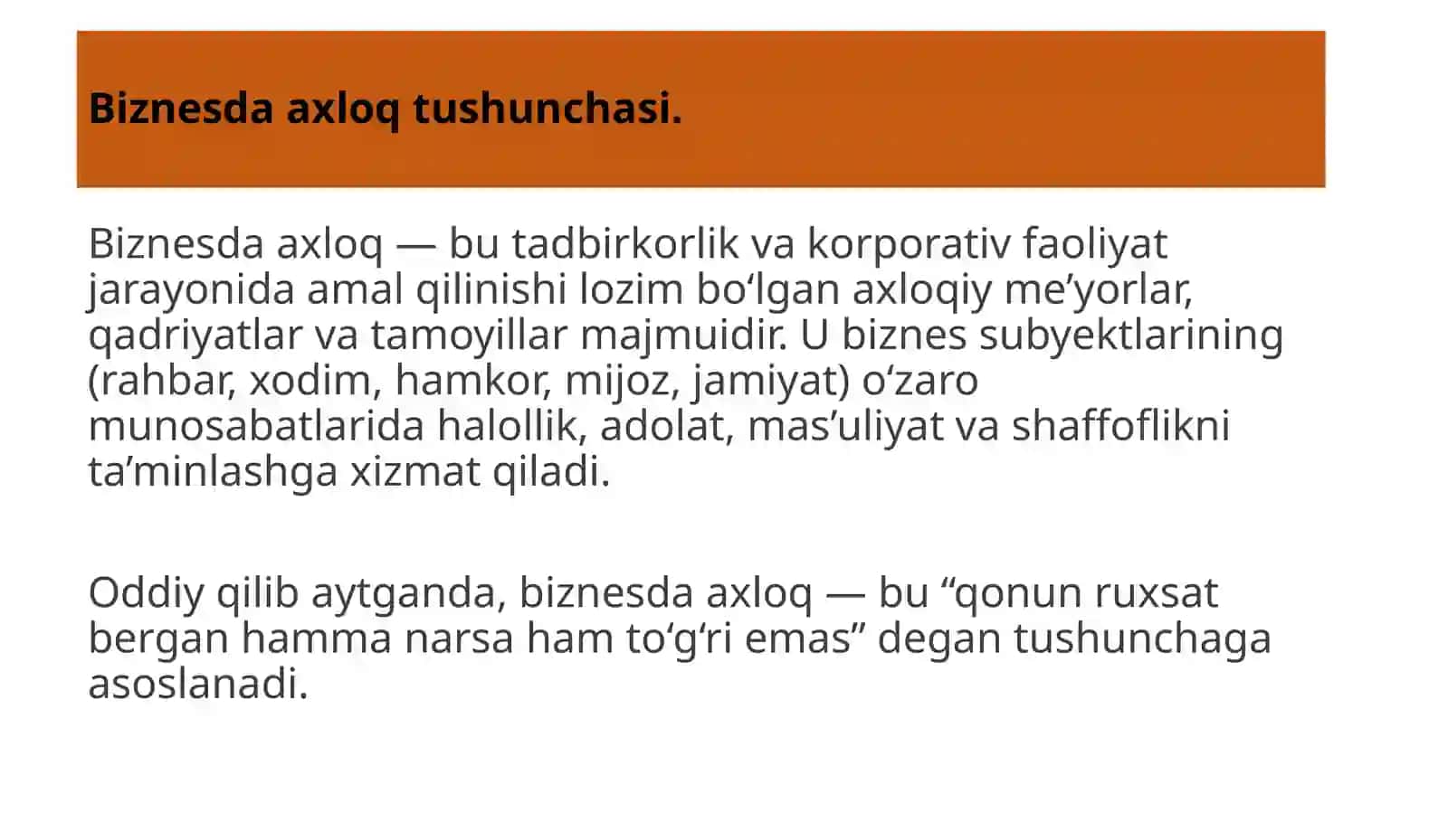 Biznesda axloqiy va ma’suliyat jixatdan boshqarish 3