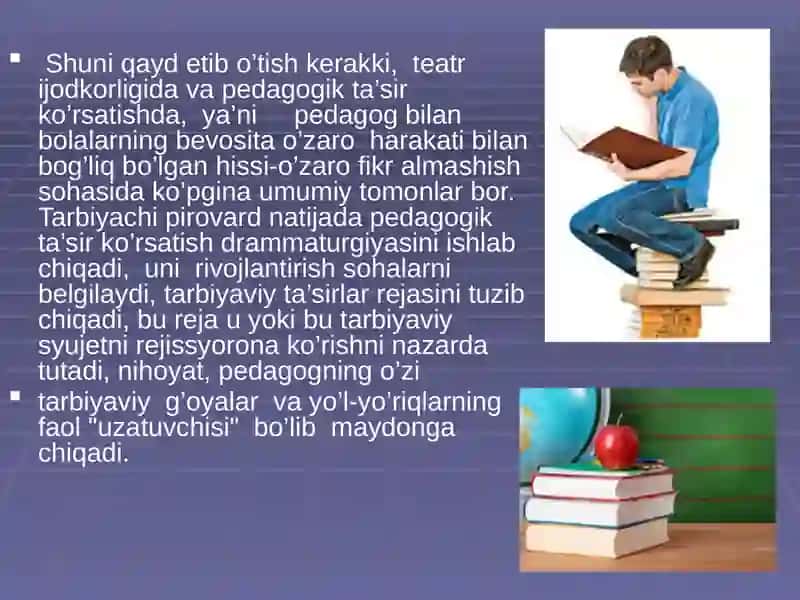 Pedagogik makoratni shakllantirishning teatr pedagogikasidan foydalanish o'rni 3