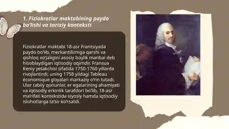 Fiziokratlar maktabi- Fransua Keniy g’oyalari 3