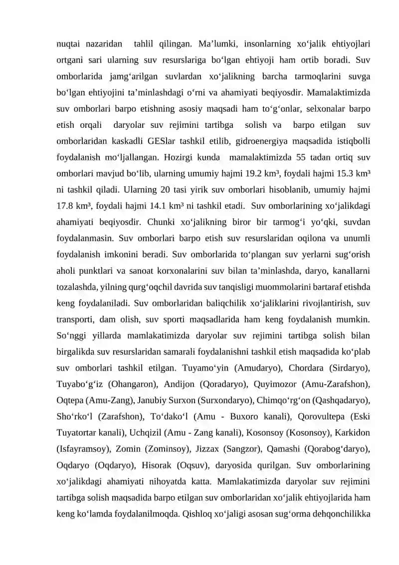 O'zbekistonning yirik suv omborlari 3