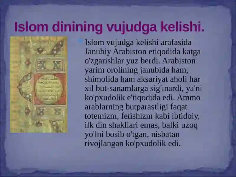 Islomning vujudga kelishi 3