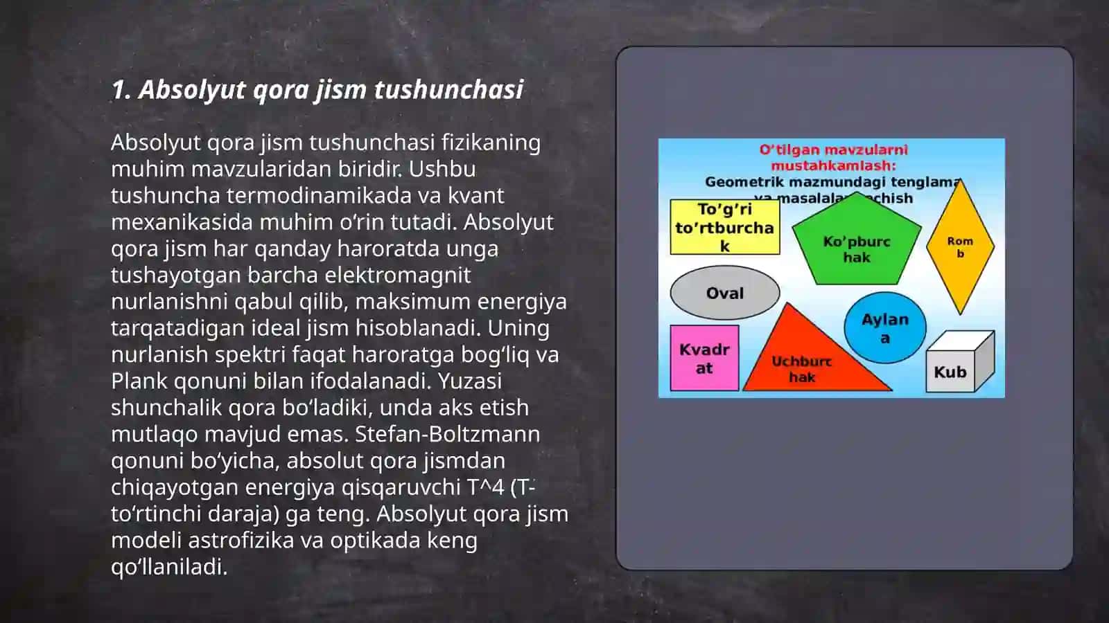 Absolyut Qora jismning Nurlanishini tushuntirish uchun Rele va Jins Formulalarini Tushuntirish 3