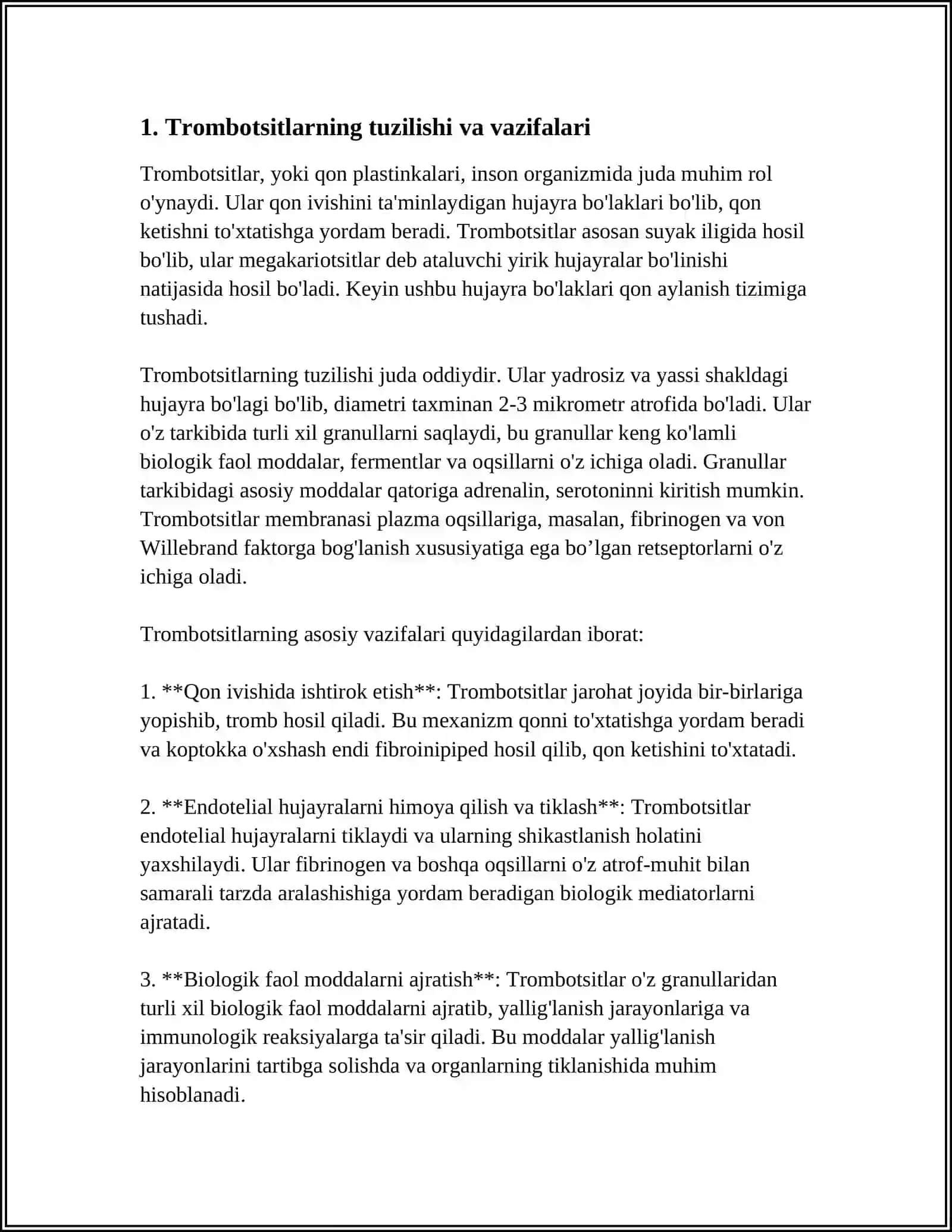 TROMBOTSITLAR FIZIOLOGIYASI 3