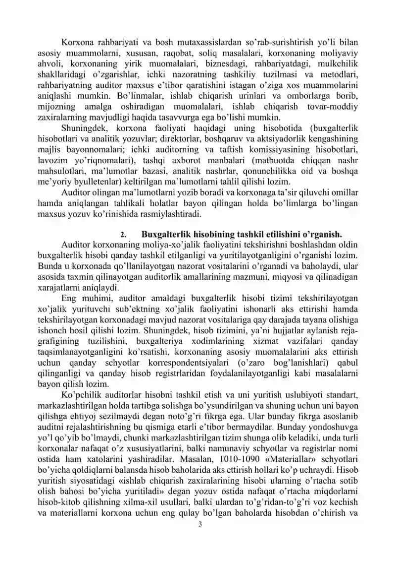 Auditorlik tekshiruvi vaqtida ichki nazorat tizimini o’rganish hamda baholash 3