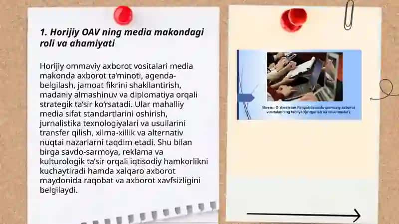 Horijiy OAV ning media makondagi o'rni 3