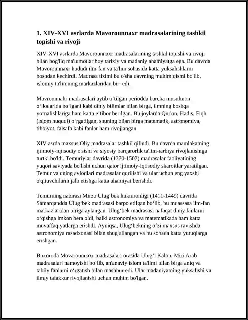 XIV-XVI ASRLARDA MAVOROUNNAXRDA TALIM TARBIYA VA PEDAGOGIK FIKRLAR 3