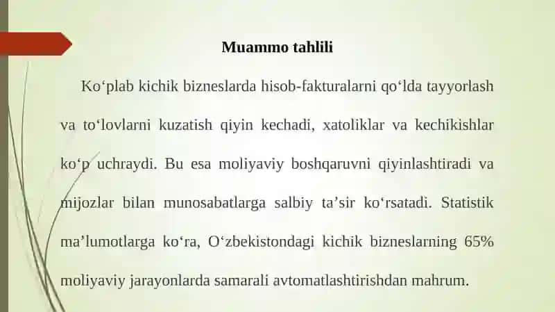 SmartInvoice – Avtomatik hisob-faktura va to‘lovlarni boshqarish tizimi 3