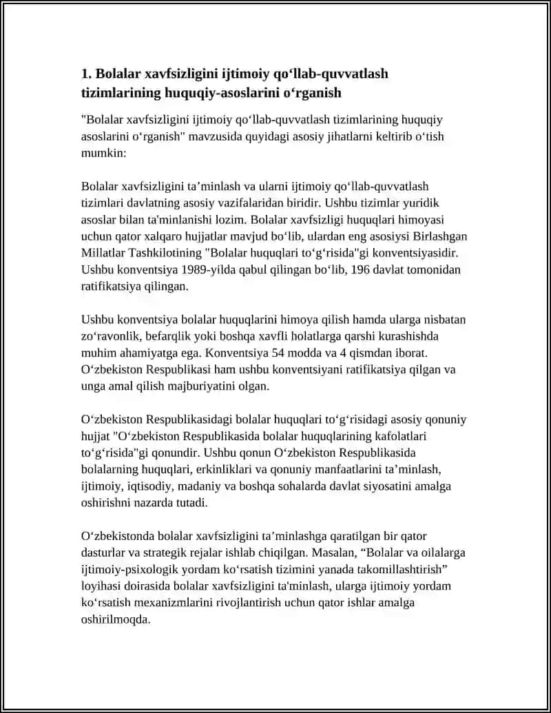 Bolalar xavfsizligini ijtimoiy qo‘llab quvvatlash tizimlarini órganish 3