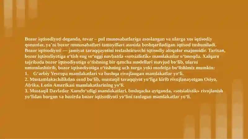 Oʼzbekistonda bozor munosabatlarining rivojlanishi 3