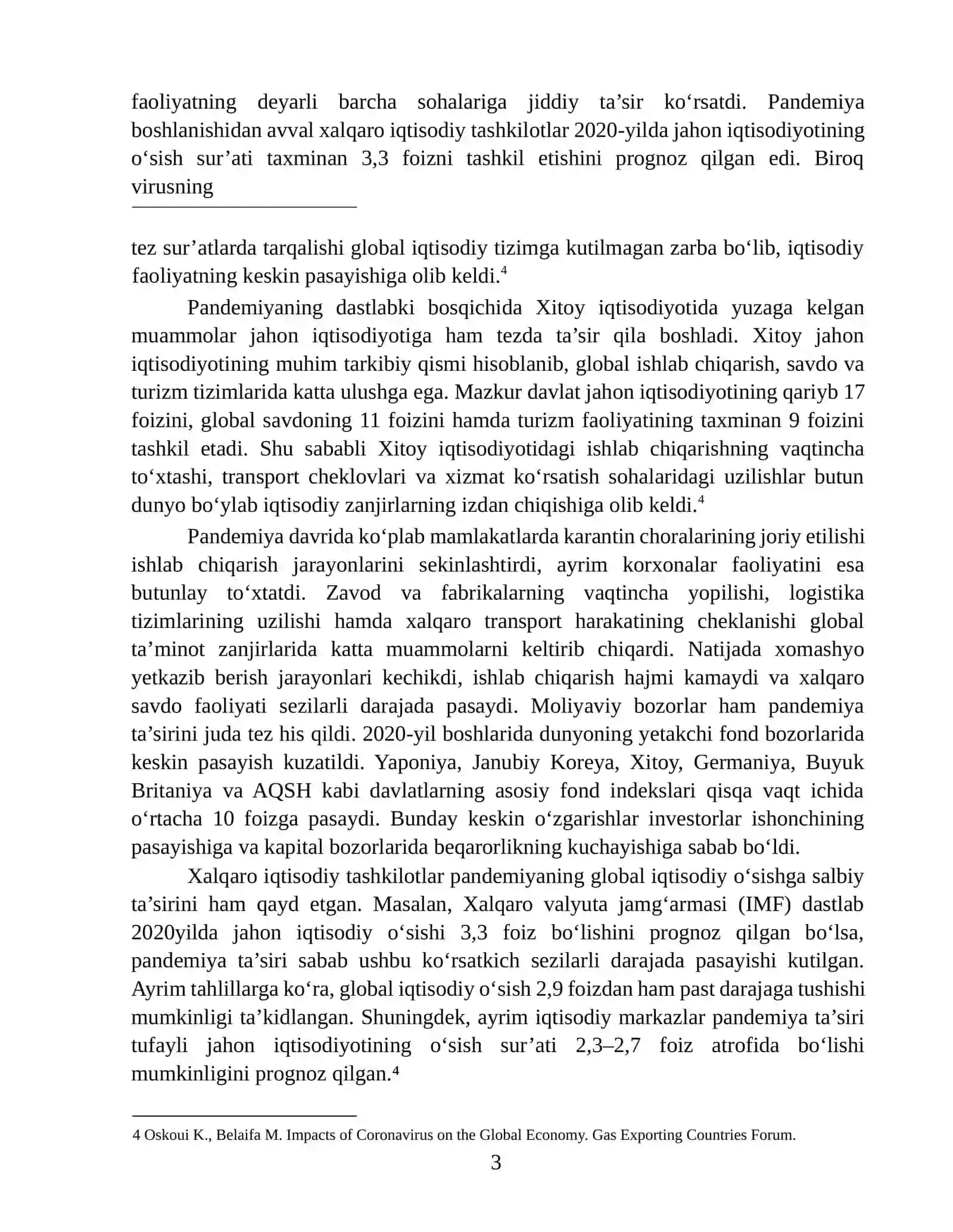 O‘zbekistonda COVID-19 pandemiyasining ta’sirini yumshatishga qaratilgan chora-tadbirlar mohiyati va tarkibi 3