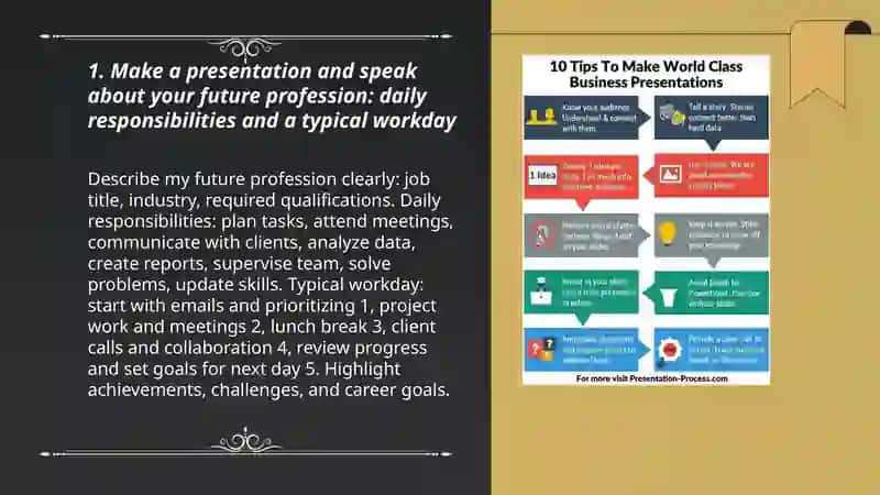 Make presentation and speak About your future profession 3