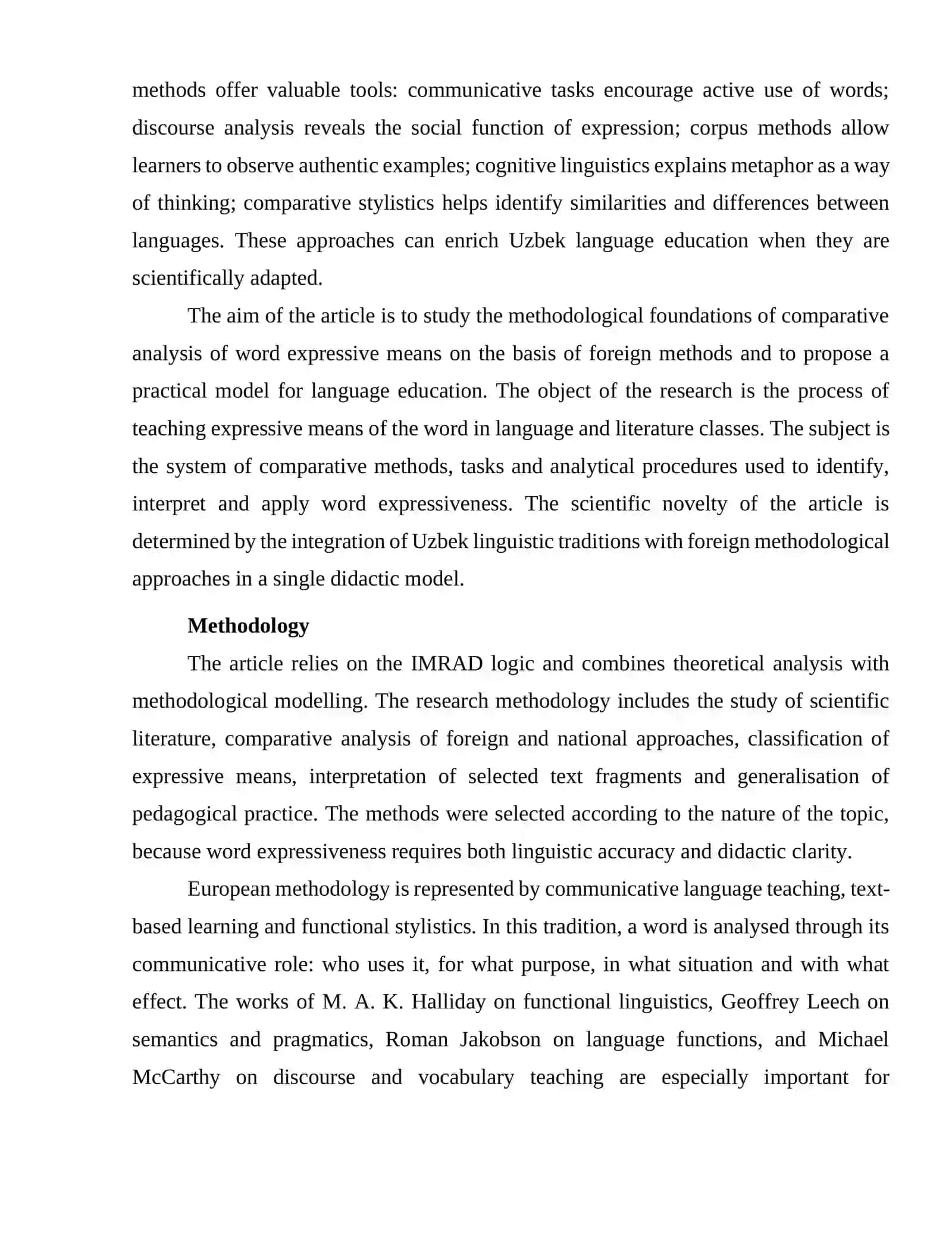 COMPARATIVE METHODOLOGY FOR STUDYING THE EXPRESSIVE MEANS OF THE WORD BASED ON FOREIGN METHODS 3