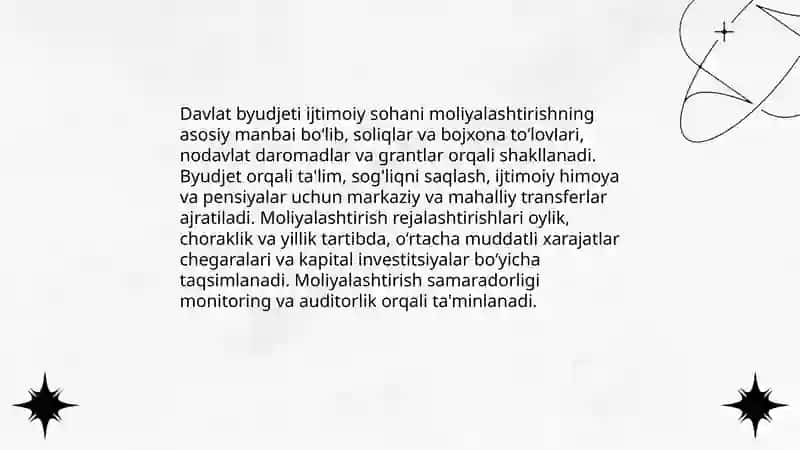 Ijtimoiy sohani moliyalashtirish manbalari 3