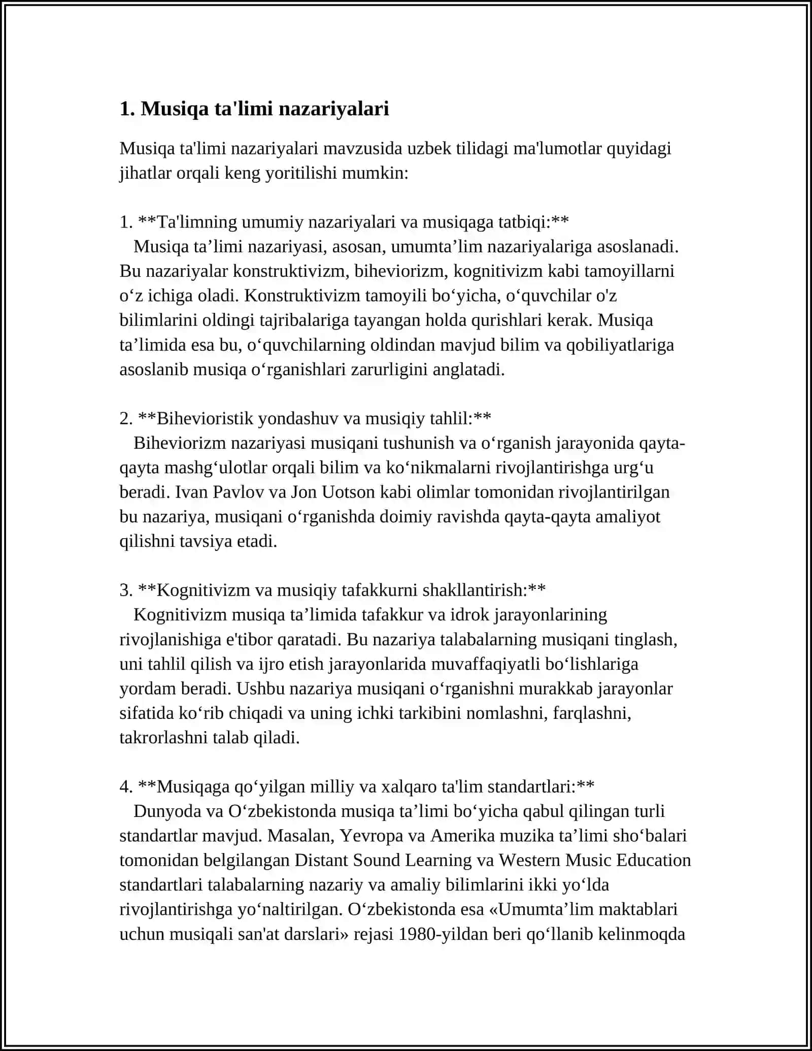 MUSIQA. TA'LIMI BAKALAVRIAT TA'LIMI YO'NALISHI TALABALARINI MUSIQIY-PEDAGOGIK FAOLIYATGA TAYORLASH 3