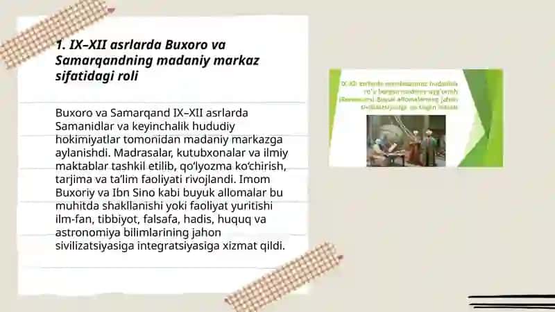 IX–XII asrlarda Madaniy Yuksalish 3