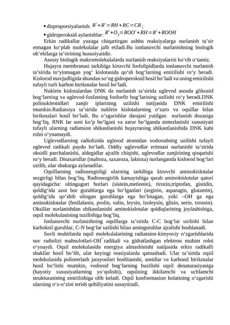 Ionlanuvchi nurlarning biologik ta’siri 3