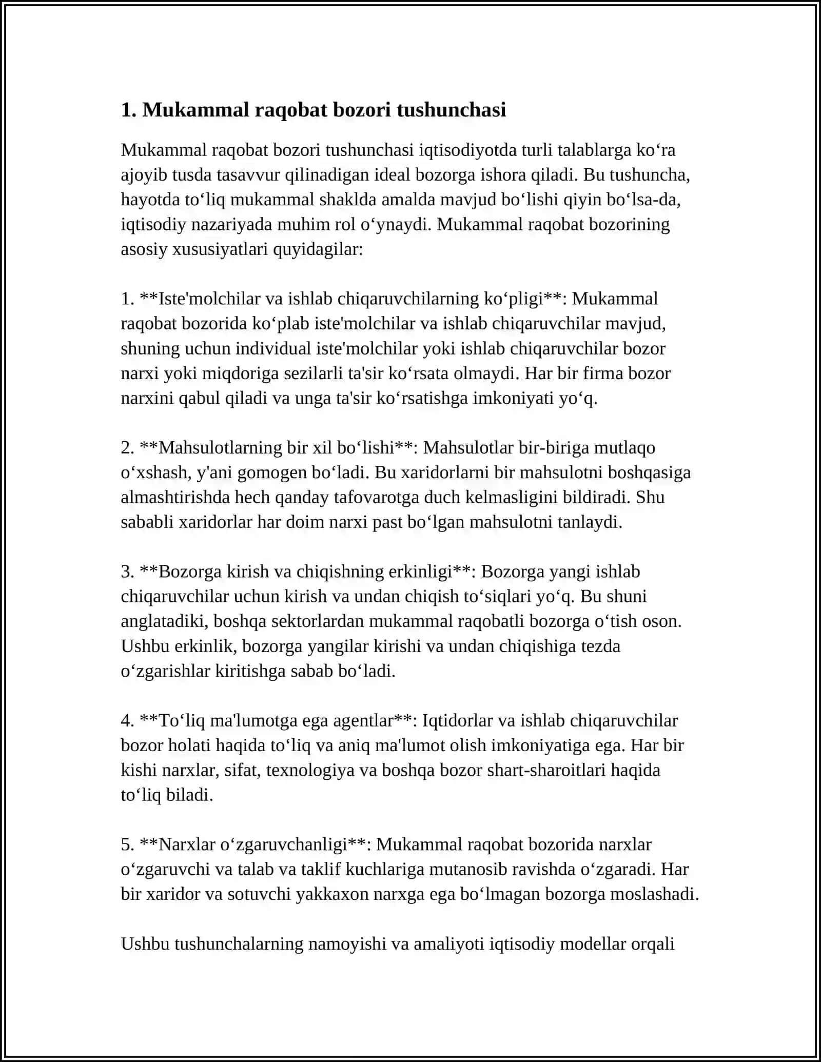 NOMUKAMMAL RAQOBAT BOZORI NAZARIYALARI 3