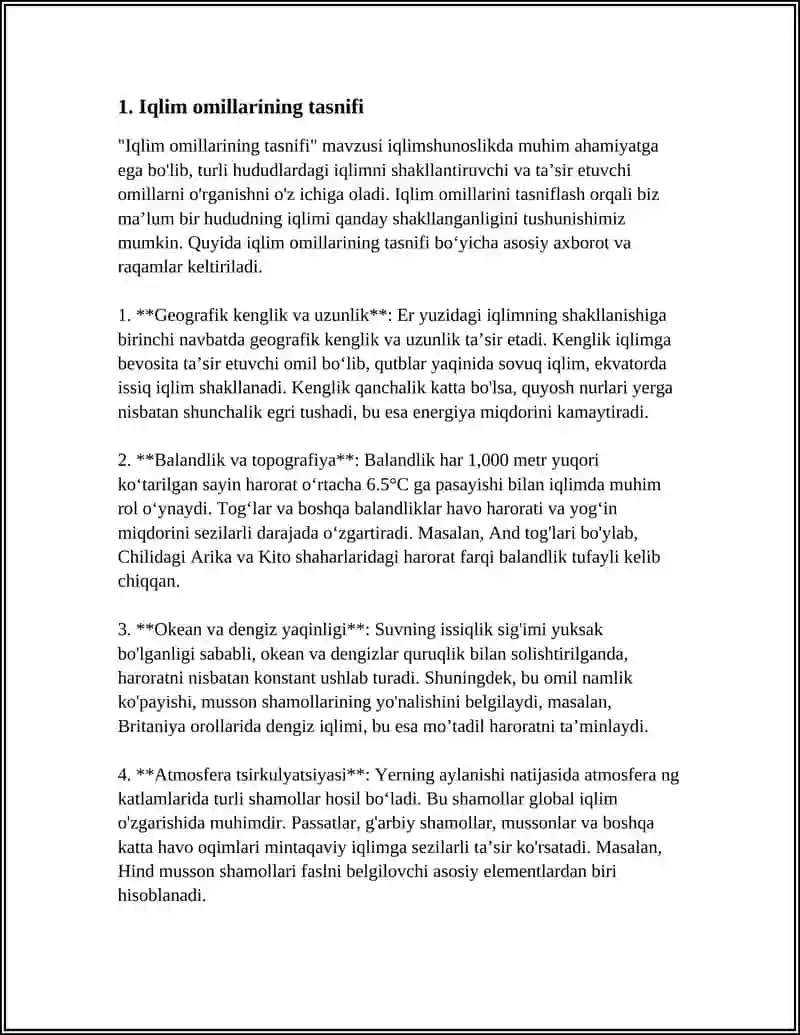 IQLIMNING KOʻP OMILLIGI TAHLILI 3