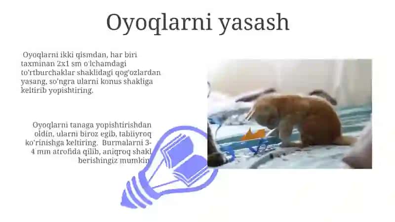 Rangli qog'ozdan mushukcha yasash 3