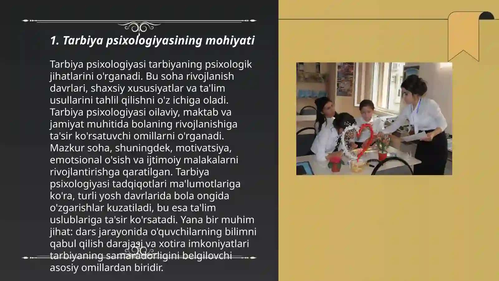 Tarbiya psixologiyasining maqsadi, vositalari va metodlari 3