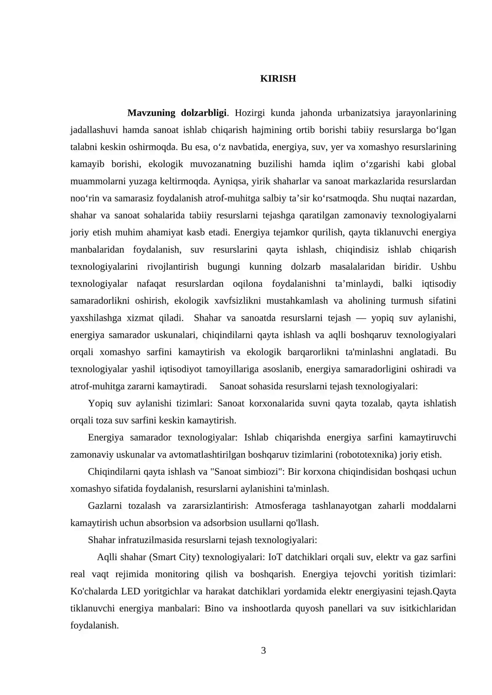 Shahar va sanoat sohalarida tabiiy resurslarni tejash texnologiyalari 3