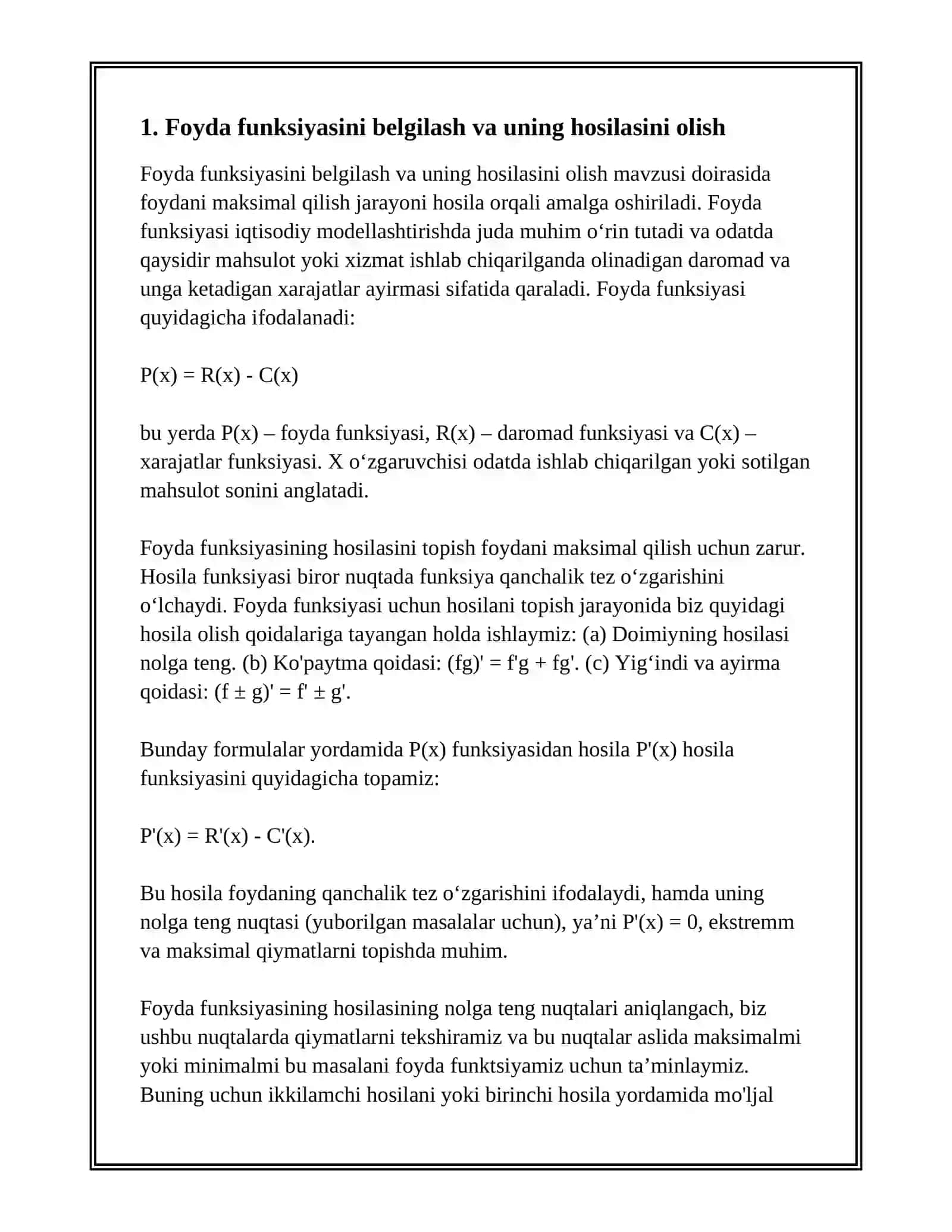 FOYDANI MAKSIMAL QILISH (HOSILA YORDAMIDA) 3