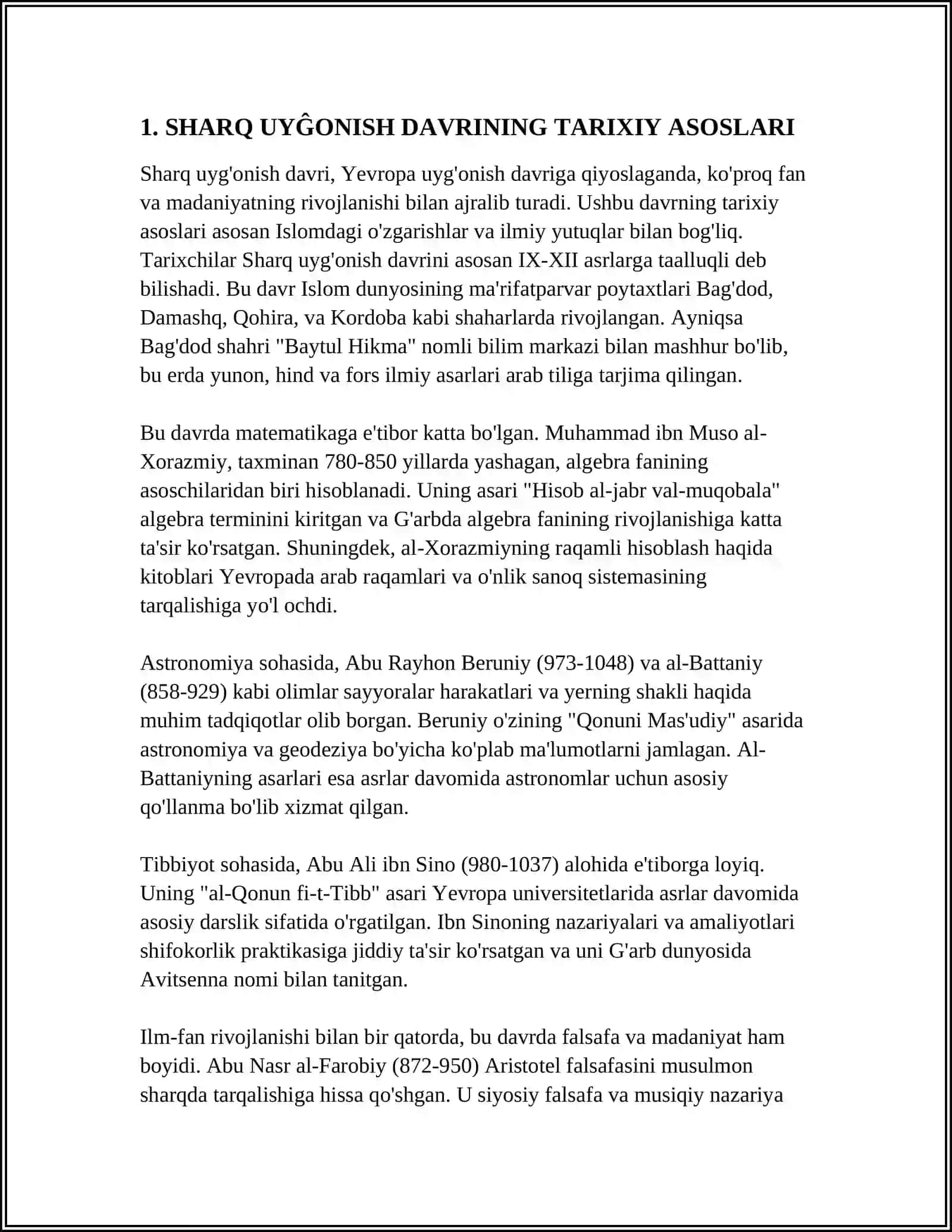 SHARQ UYĜONISH DAVRIDA PEDAGOGIK FIKRLARNING UYĜONISHI 3
