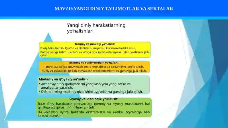 YANGI DINIY TA’LIMOTLAR VA SEKTALAR 3