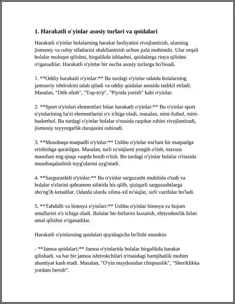 HARAKATLI O'YINLAR 3