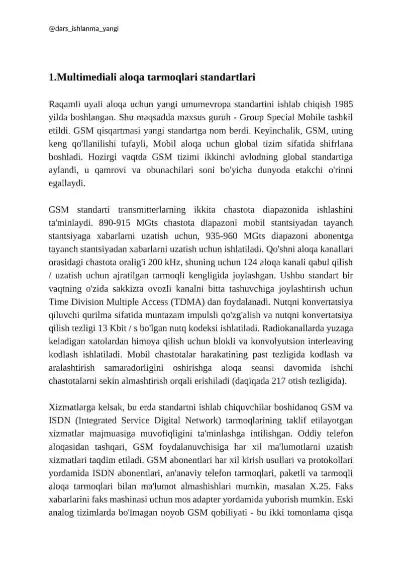 Multimediali aloqa tarmoqlari standartlari 3