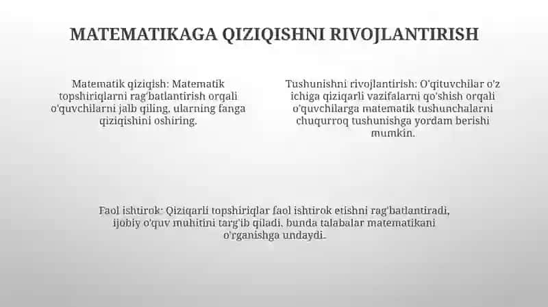 BoshlangʻIch Sinf Matematika Darslarida Qiziqarli Matematik Topshiriqlardan Foydalanish 3