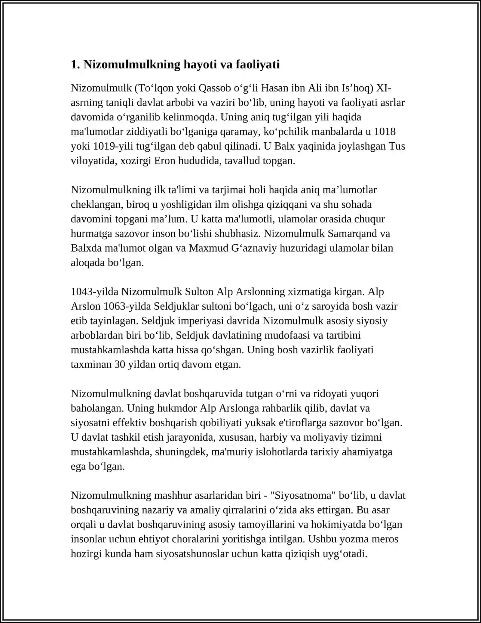 NIZOMULMULKNING SIYOSATNOMA ASARI HAQIDA 3