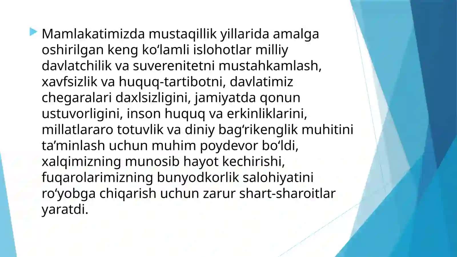 O‘zbekistonni yanada rivojlantirish bo’yicha “Harakatlar strategiyasi”ning maqsadi 3