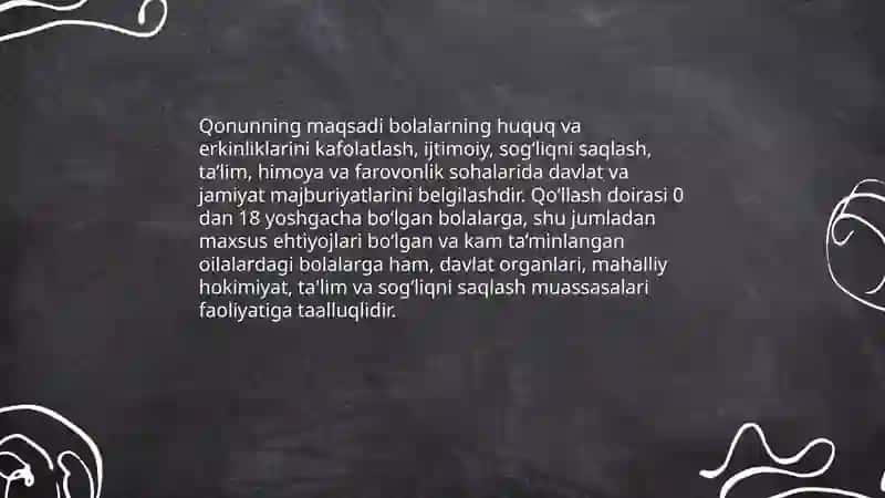 Ozbekiston Respublikasi Bola huquqlari kafolatlari togrisidagi qonun izohi 3