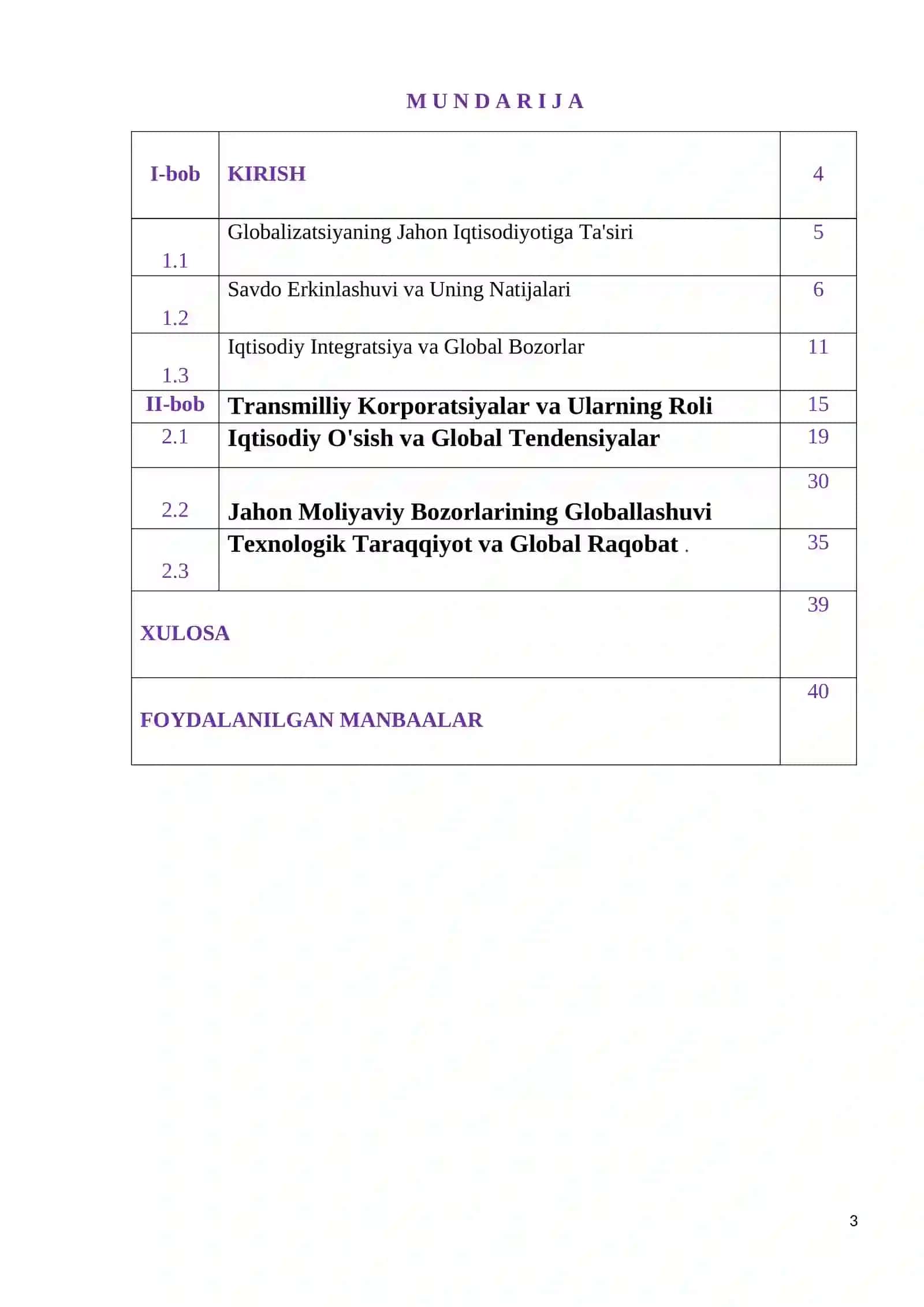GLOBAL IQTISODIY RIVOJLANISH FANIDAN 3