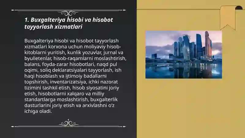 Buxgalteriya hisobi va hisobot tayyorlash xizmatlari 3