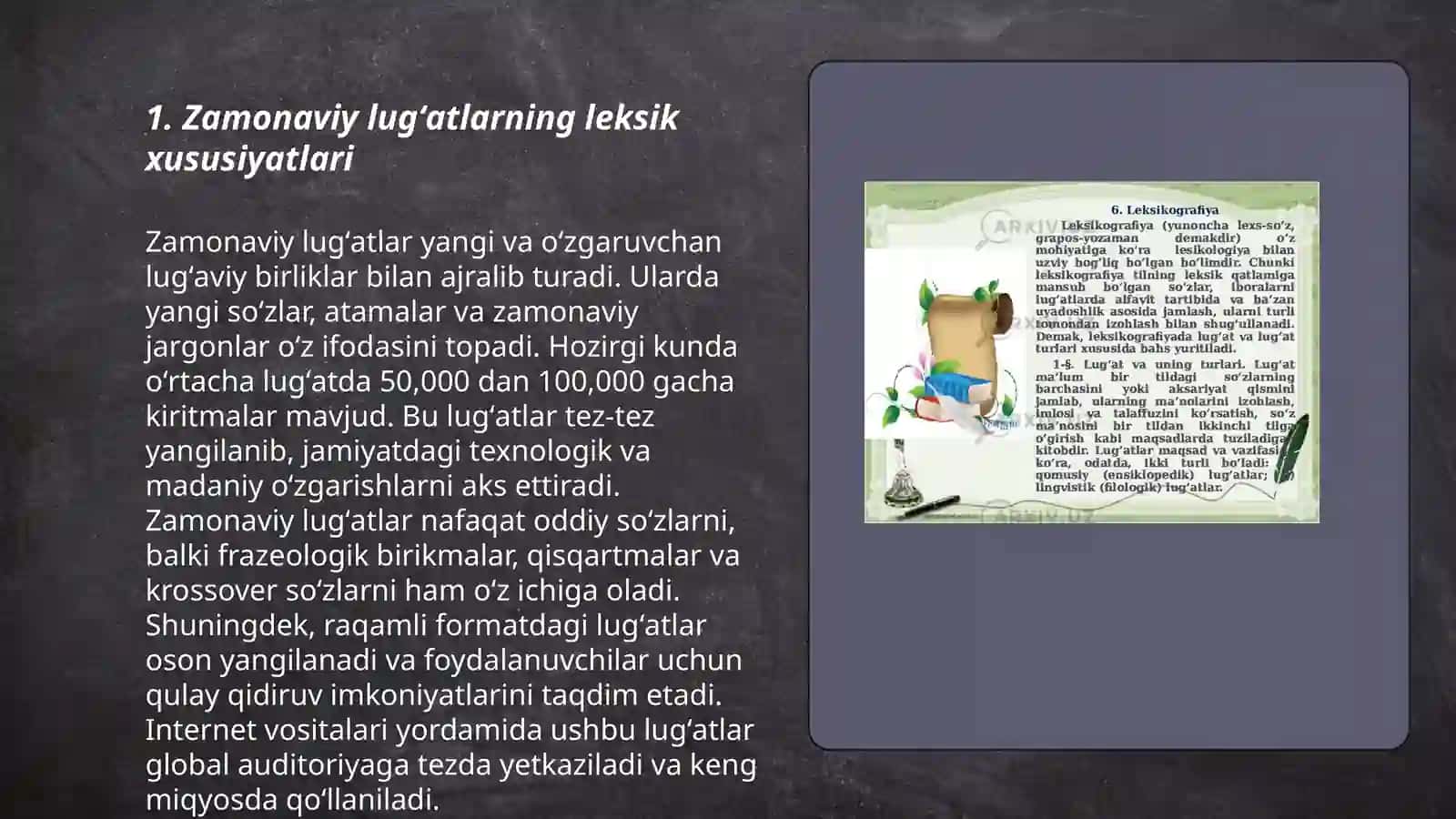 Zamonaviy lugʻatlar tahlili.Leksik semik semantik tahlil qilish 3