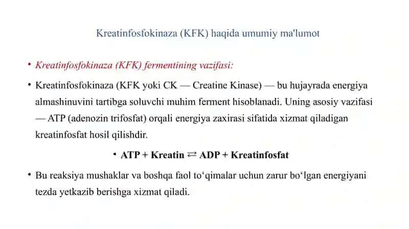 Kreatinfosfokinazaning izoshakllari va ularni aniqlashning klinik ahamiyati 3
