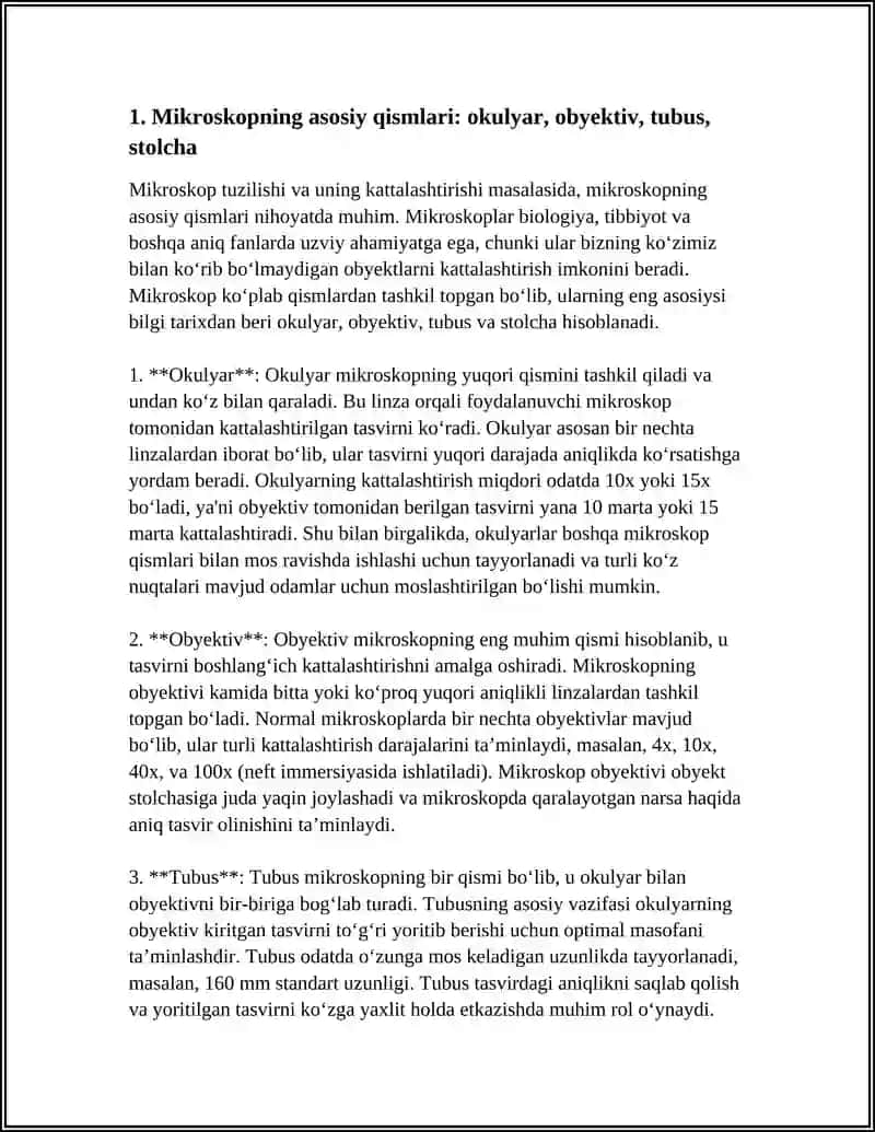 MIKROSKOP TUZILISHI VA UNING KATTALASHTIRISHI 3