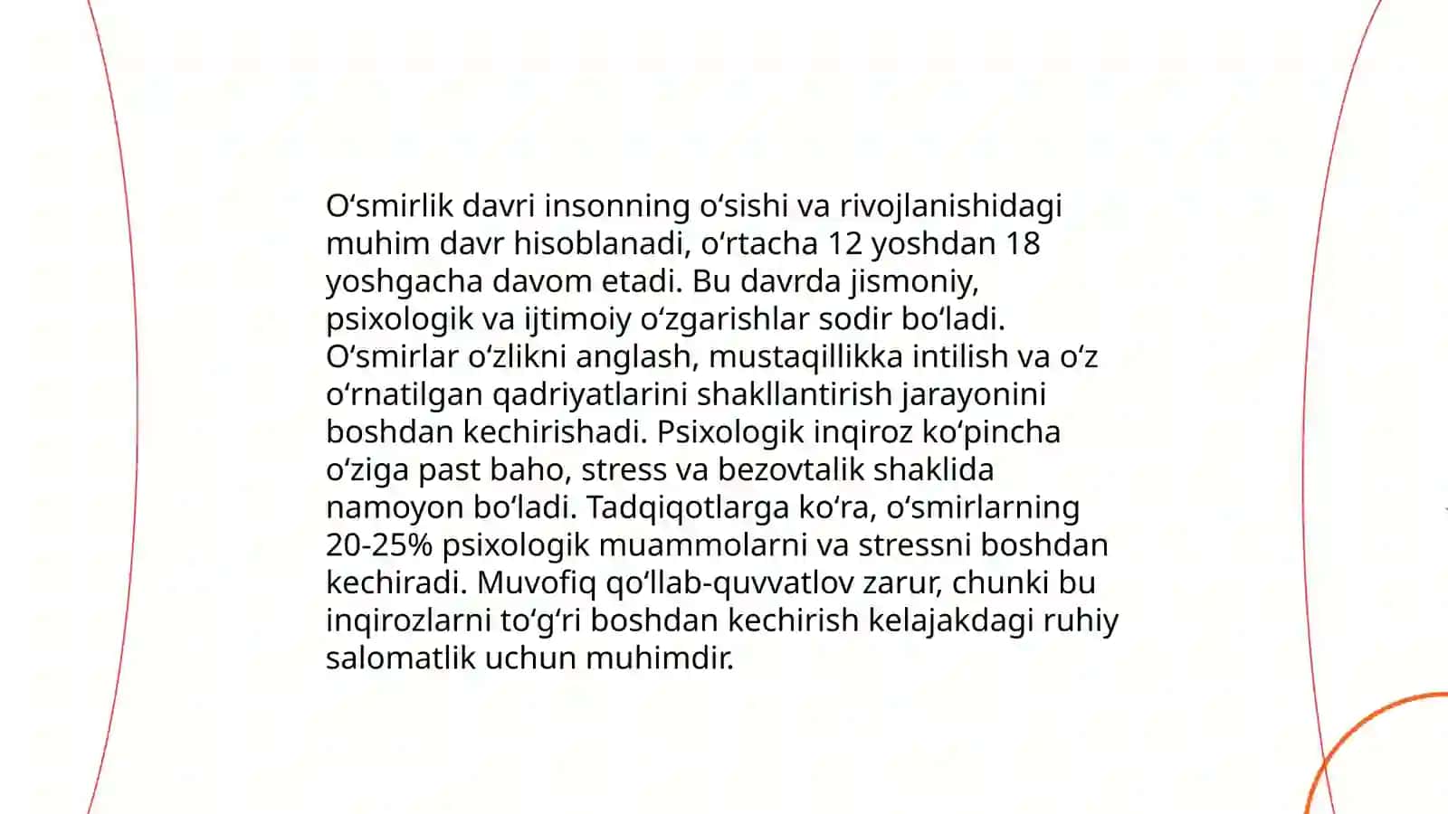 Oʻsmirlik davri inqirozi va uning psixologik, psixofiziologik sabalari 3