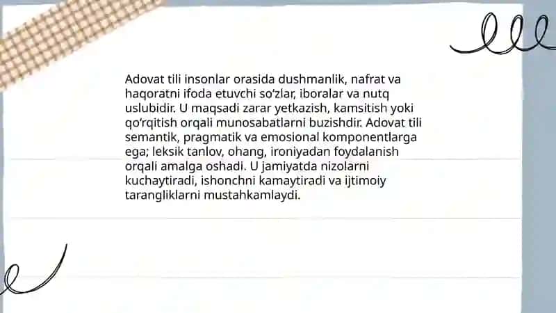 Adovat tili: taʼrif va mohiyati 3