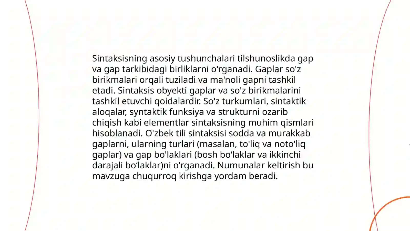 Sintaksis, Tobe va teng bog'lovchi 3