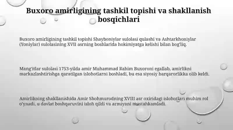 Buxoro amirligining tashkiltopishivasiyosiytarixi 3