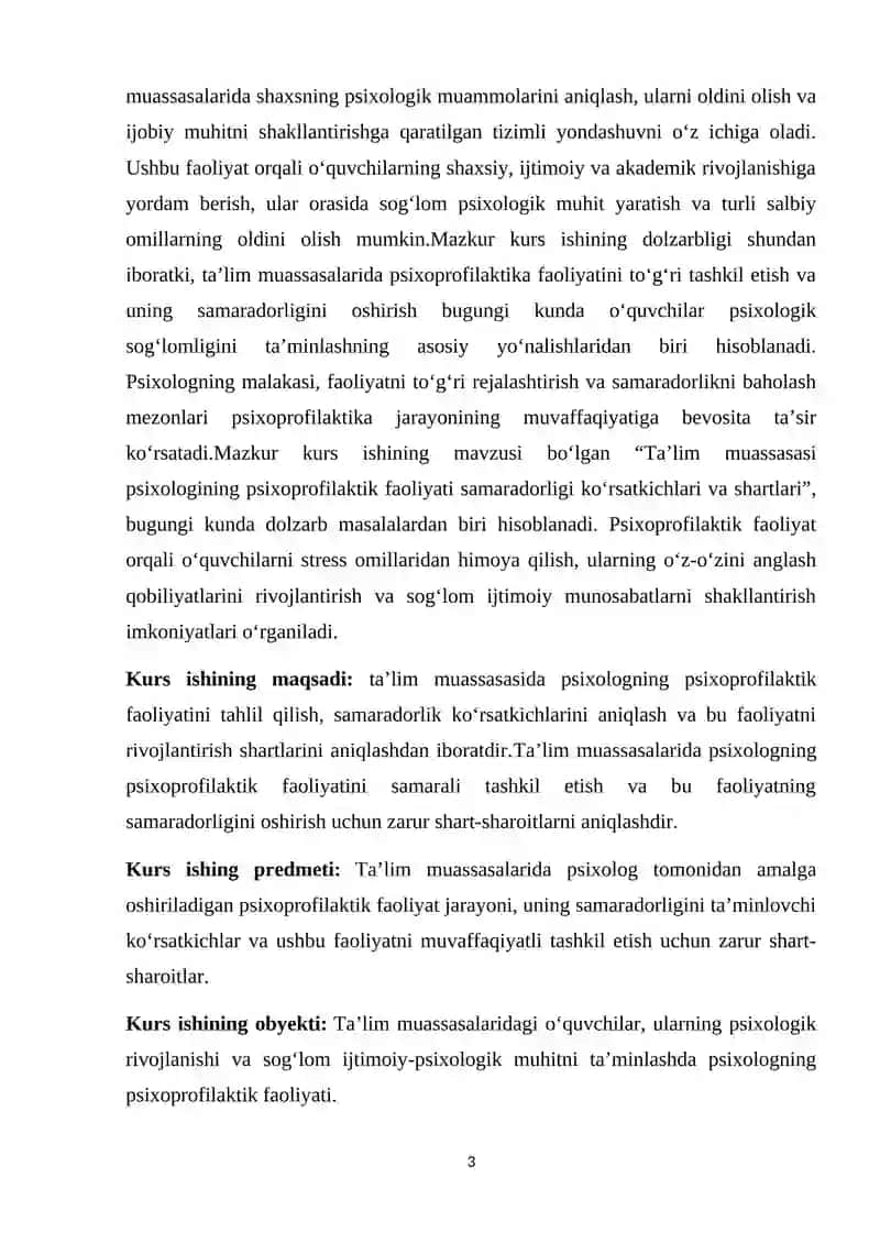 Ta’lim muassasasi psixologining psixoprofilaktik faoliyati samaradorligi ko’rsatkichlari va shartlar 3