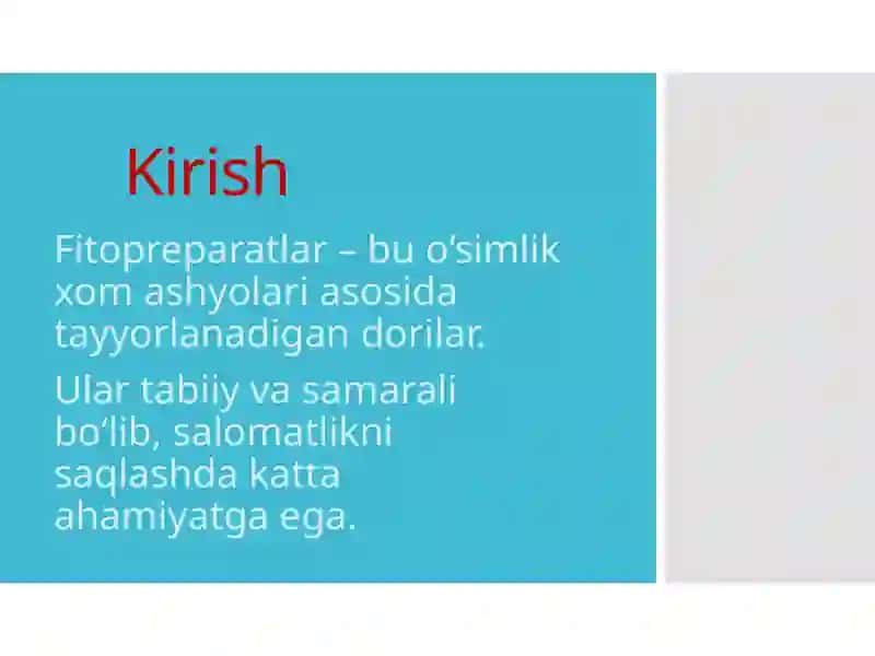 Fitopreparatlar va ularni qoʻllanilishi 3