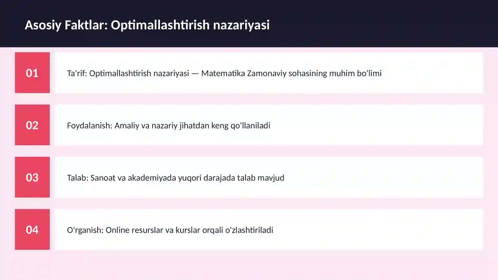 Optimallashtirish nazariyasi 3