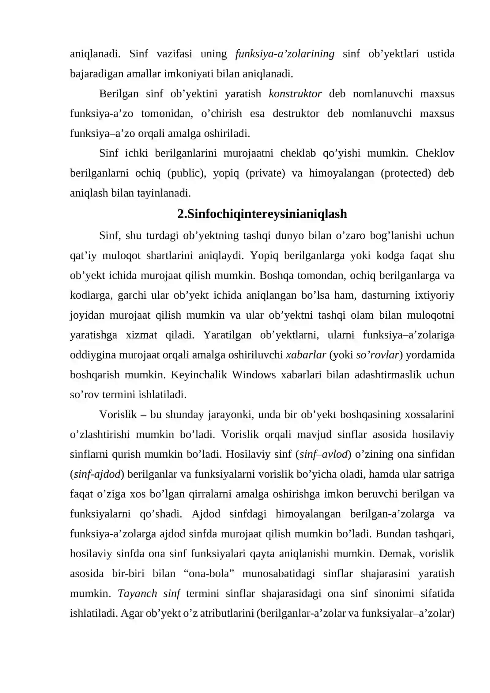 Obektga yo’naltirilgan dasturlash tushunchasi 3